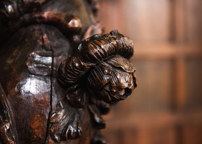 A Large Carved Walnut Solomonic Column