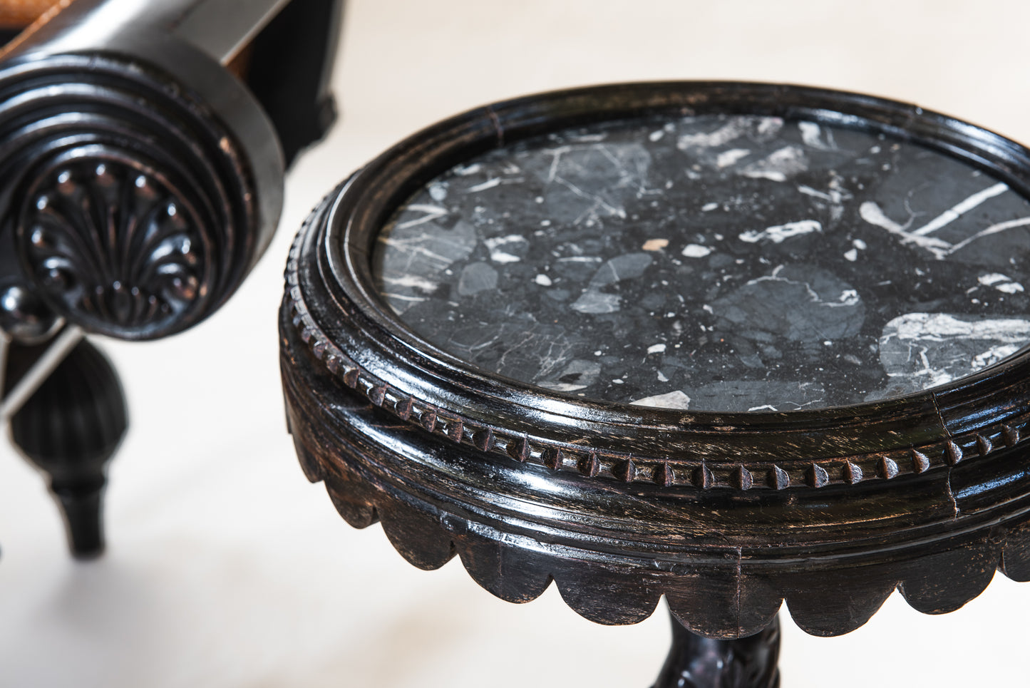 A Pair of Ebony Tripod Stands