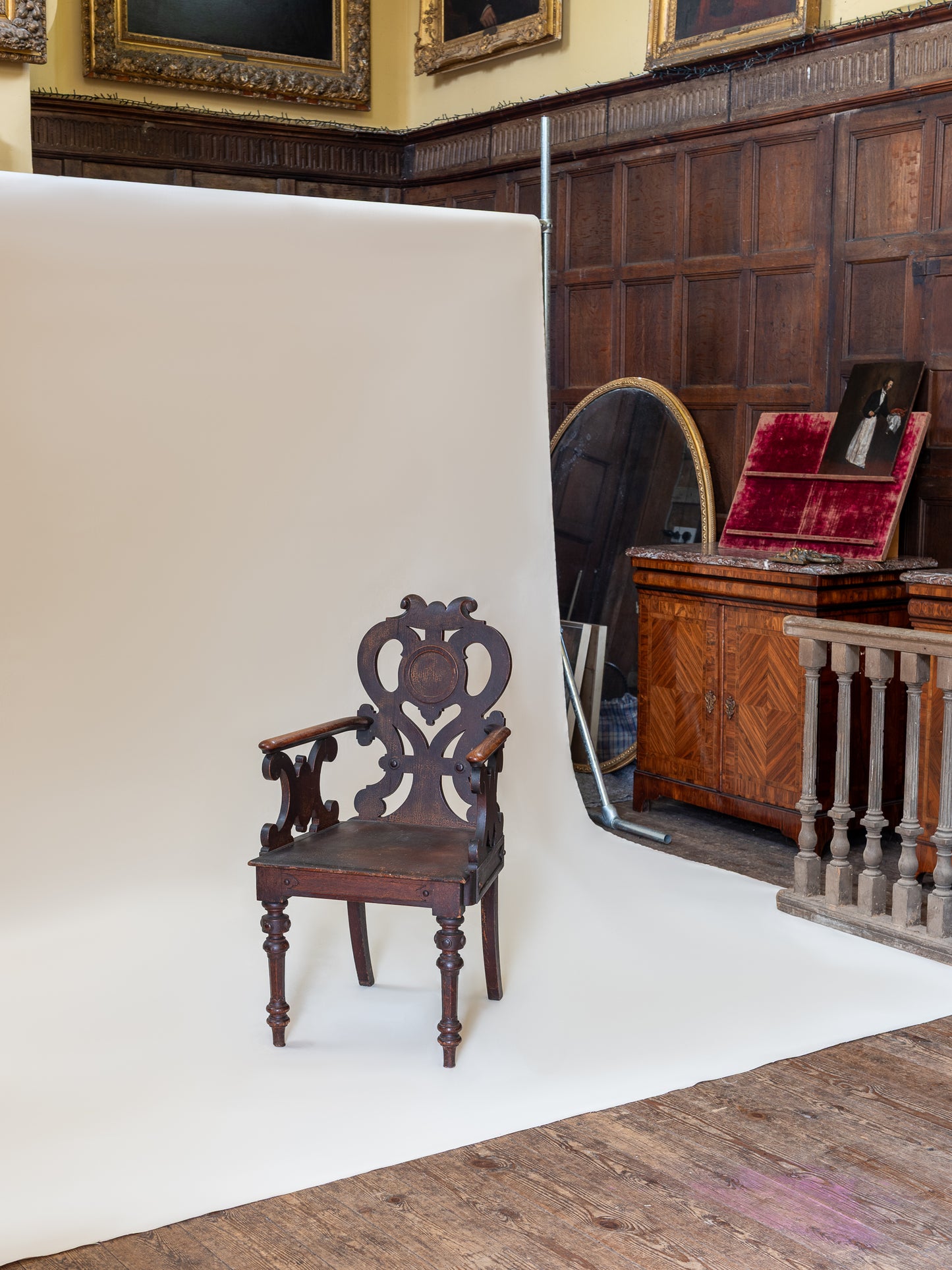 A Mid-19th Century Hall Chair