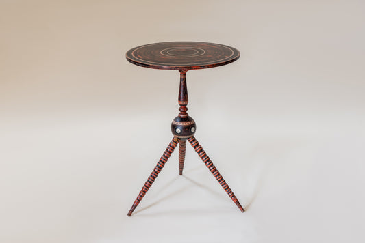 A Polychrome Decorated Tripod Table