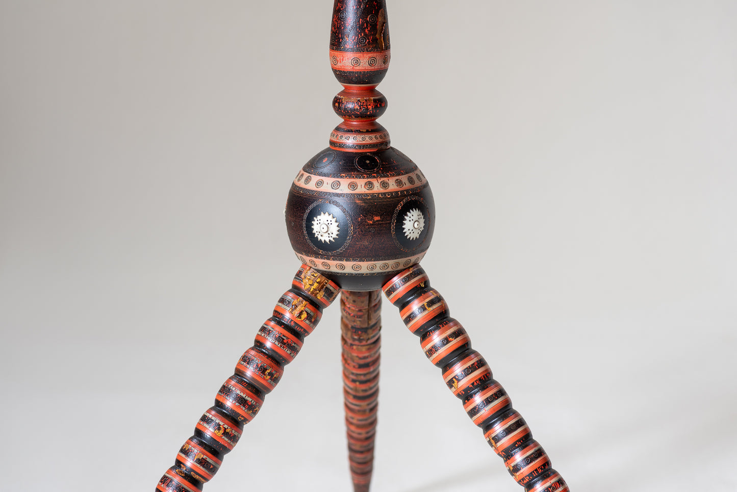 A Polychrome Decorated Tripod Table