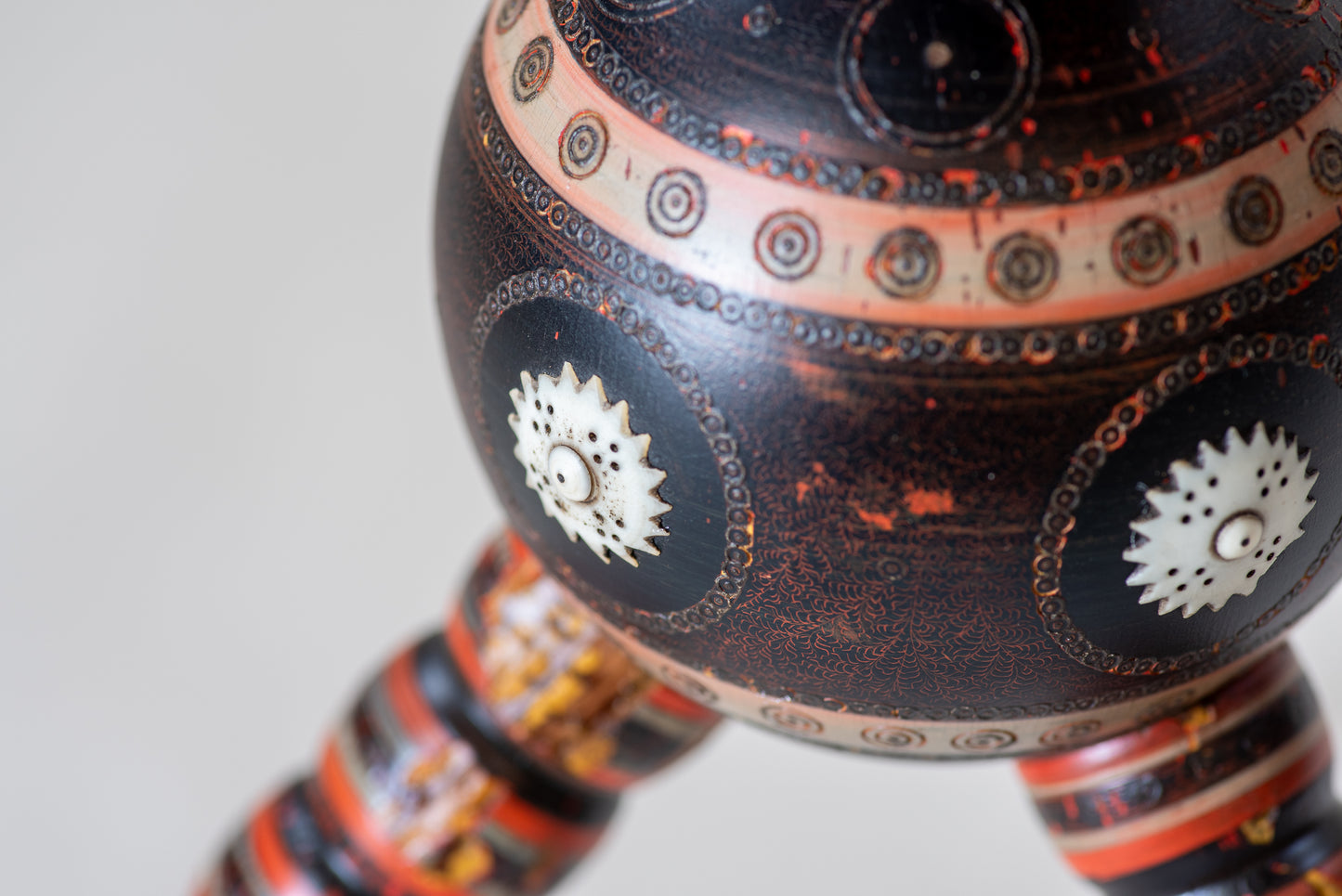 A Polychrome Decorated Tripod Table