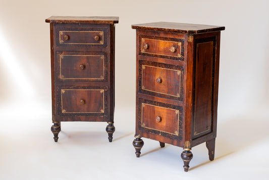 A Pair of North Italian Bedside Cabinets
