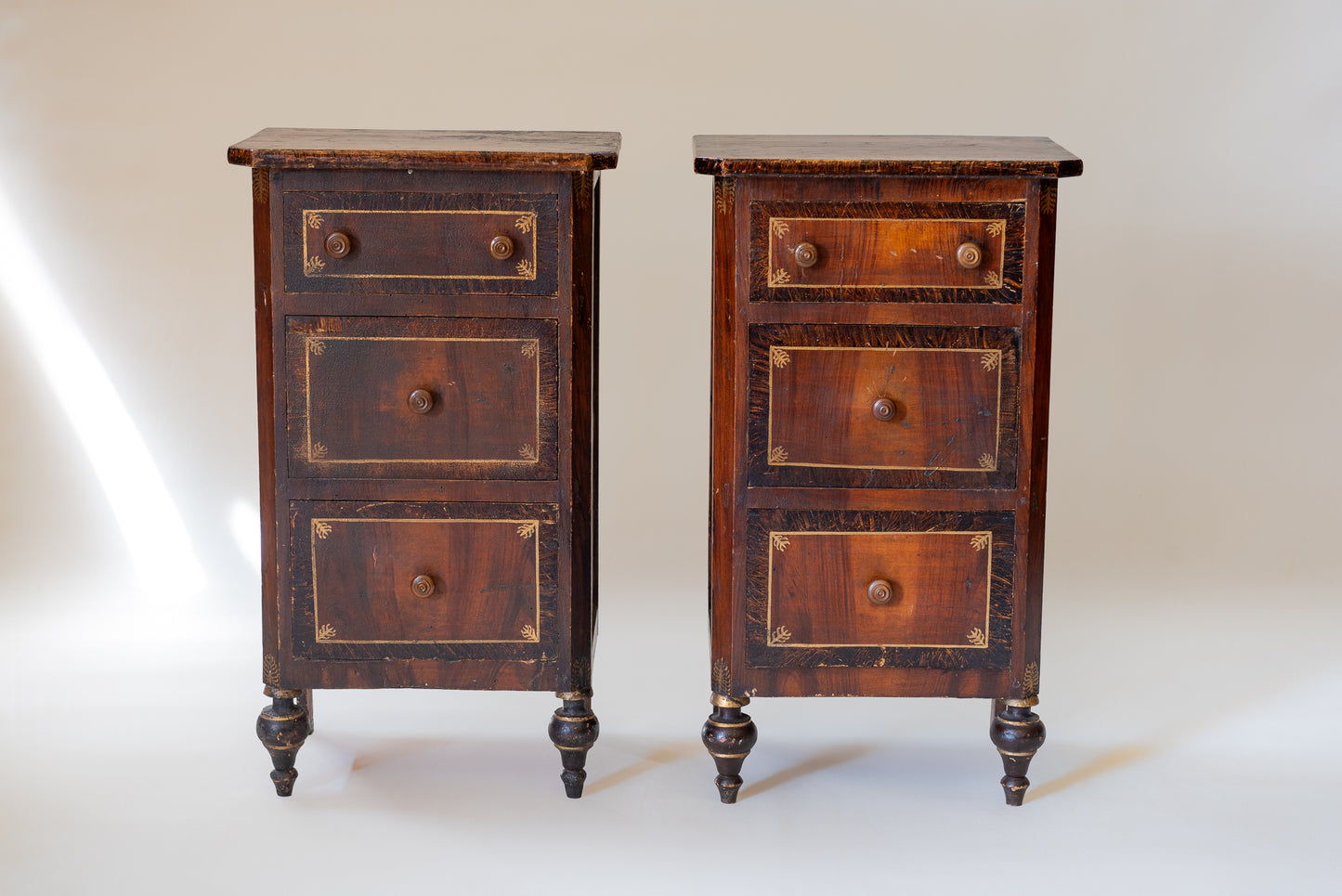 A Pair of North Italian Bedside Cabinets