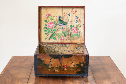 A Chinese-Export Polychrome Painted Small Trunk