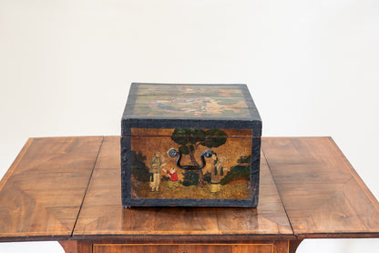 A Chinese-Export Polychrome Painted Small Trunk